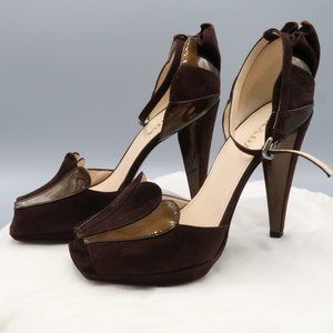 Prada Fan Ruffle Heels